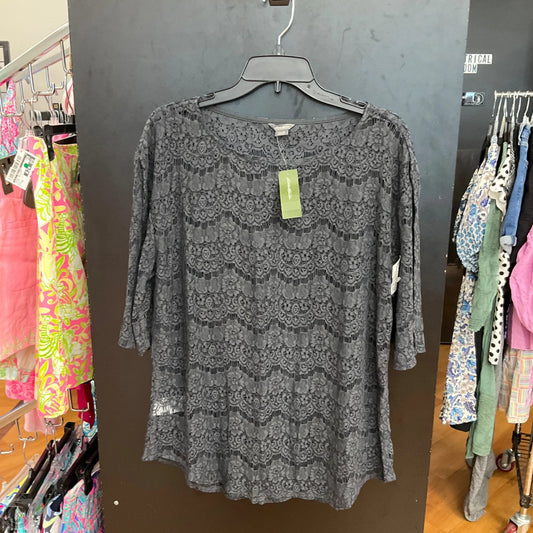 Top 3/4 Sleeve By Eddie Bauer In Grey, Size: Xl