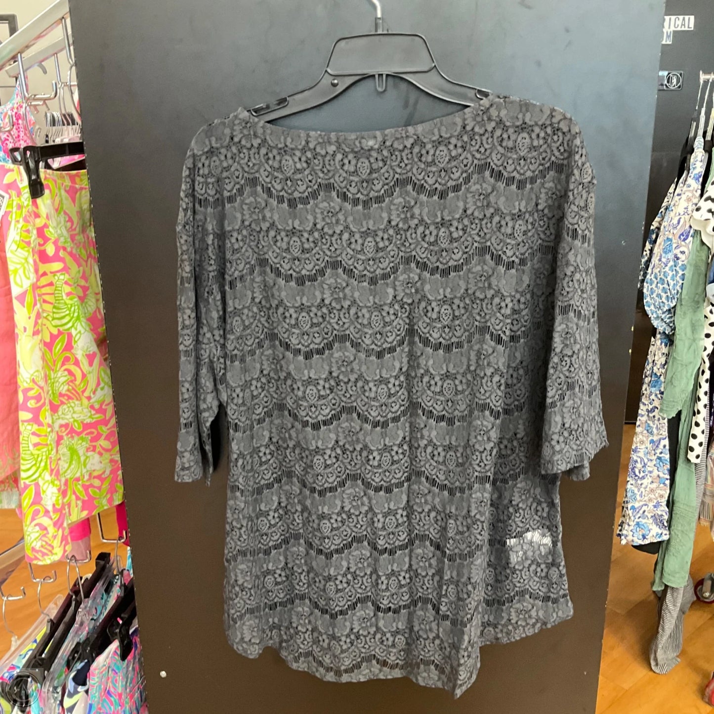 Top 3/4 Sleeve By Eddie Bauer In Grey, Size: Xl