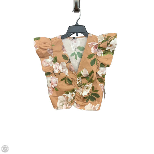 Top Short Sleeve By Express In Floral Print, Size: S