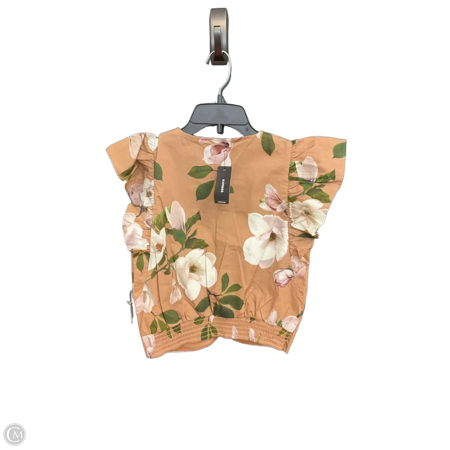 Top Short Sleeve By Express In Floral Print, Size: S