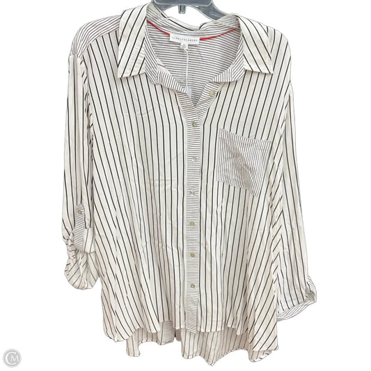 Blouse Long Sleeve By Jane And Delancey In Striped Pattern, Size: 2x