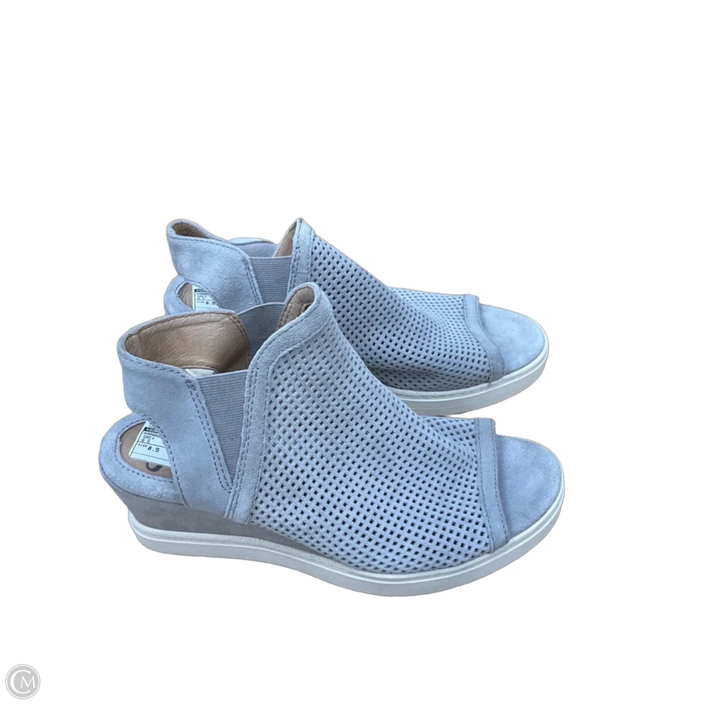 Sandals Heels Wedge By Sofft In Grey, Size: 8.5