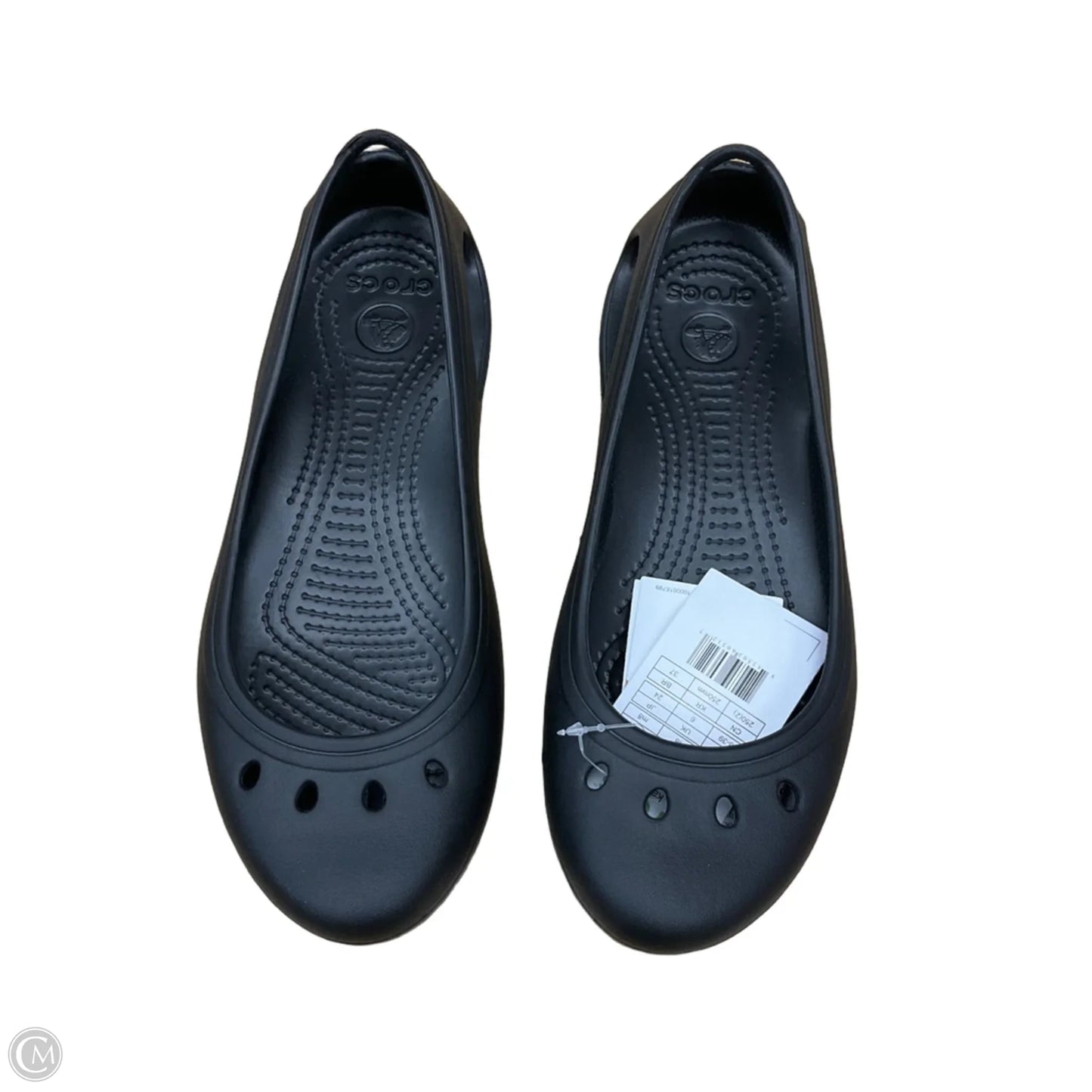 Shoes Flats By Crocs In Black, Size: 8