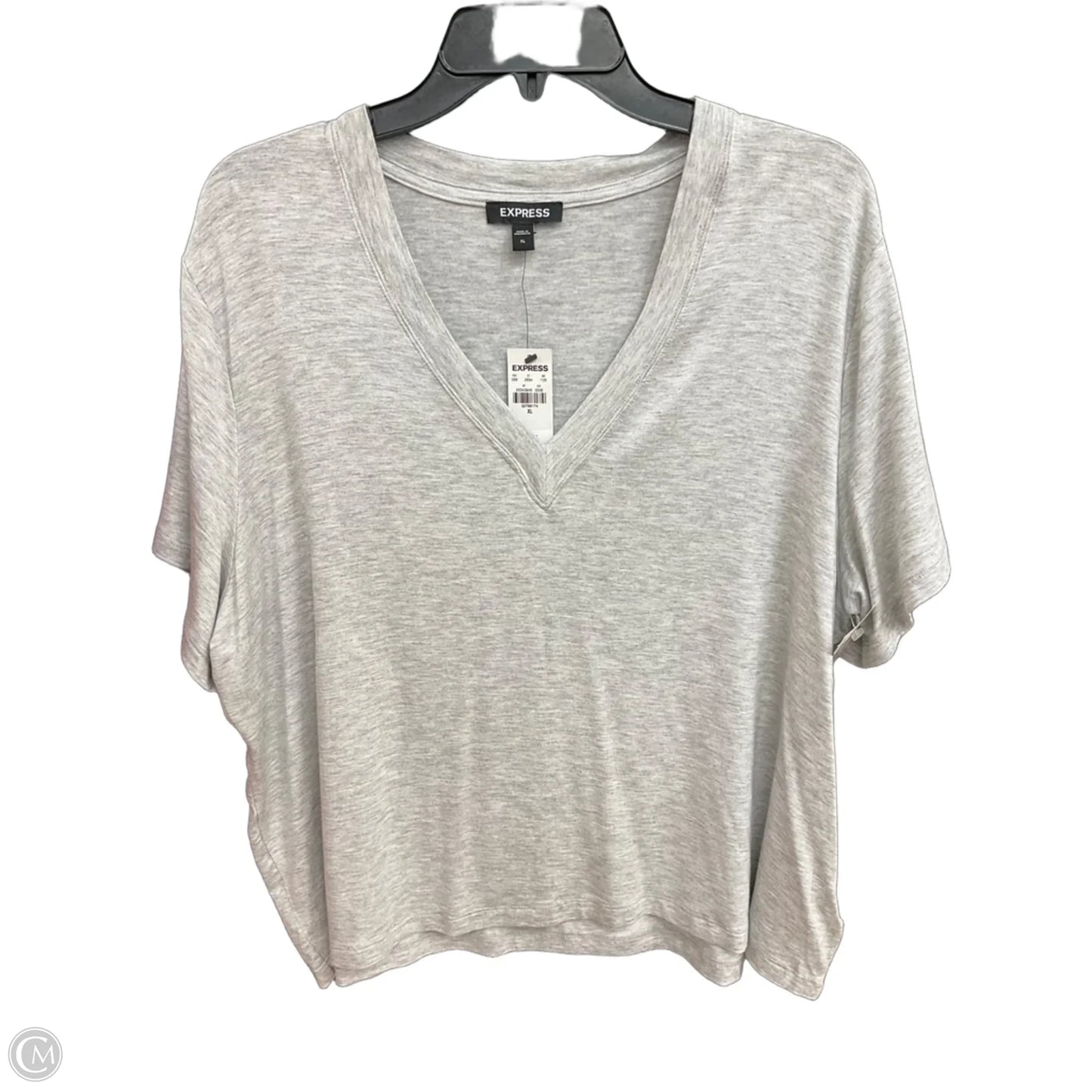 Top Short Sleeve Basic By Express In Grey, Size: Xl