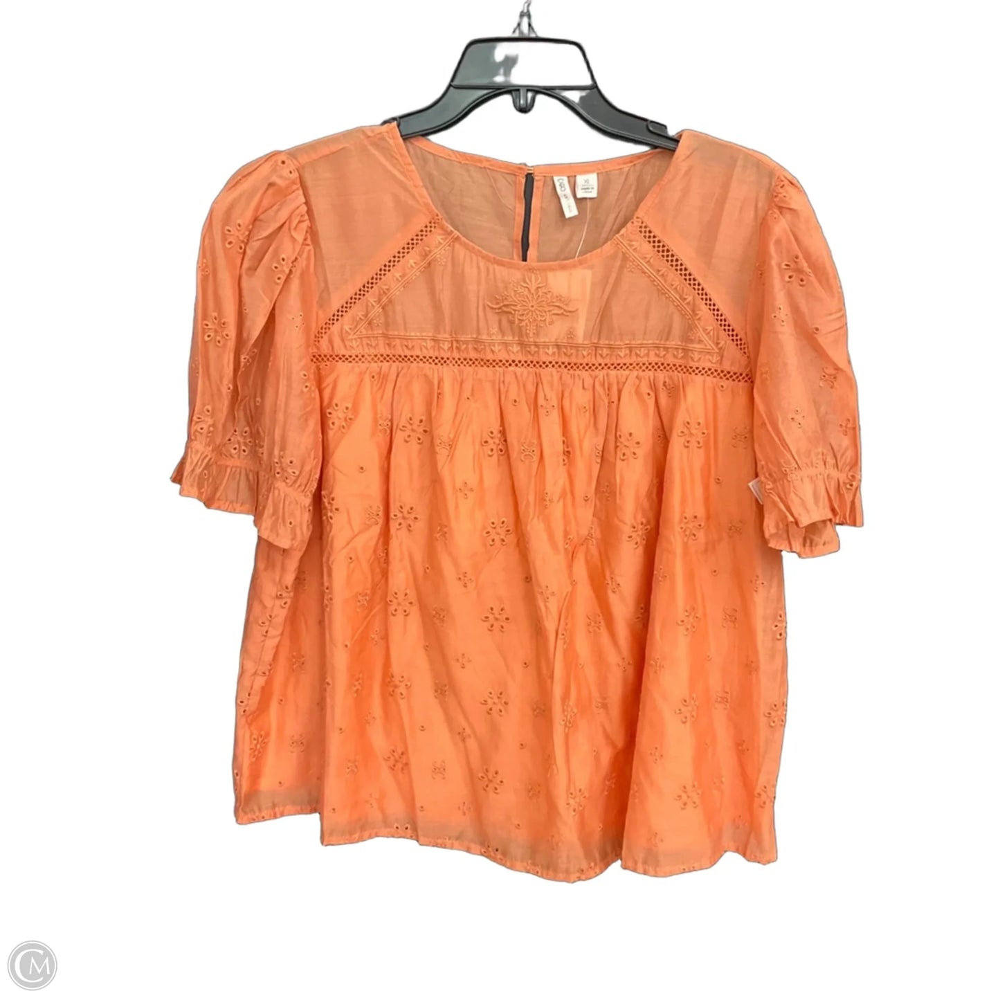Top Short Sleeve By Cato In Coral, Size: Xl