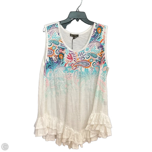Top Sleeveless By Dg2 In White, Size: 1x