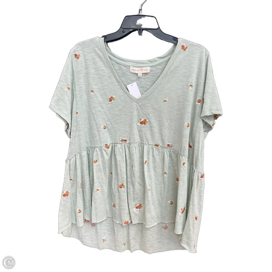 Top Short Sleeve By Penelope Rose In Green, Size: 1x