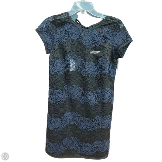 Dress Casual Midi By Loft In Black & Blue, Size: 0