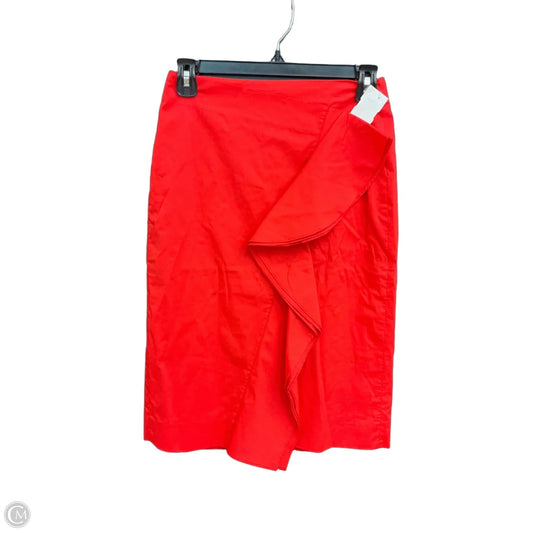 Skirt Midi By J. Crew In Orange, Size: Xxs