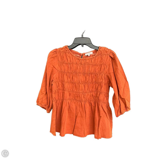 Top 3/4 Sleeve By Polagram In Orange, Size: L