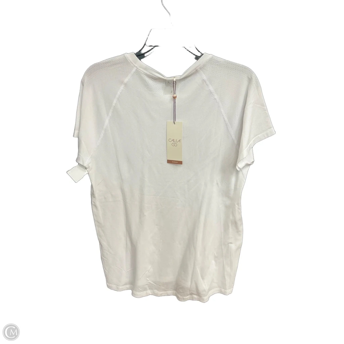 Athletic Top Short Sleeve By Calia In White, Size: L