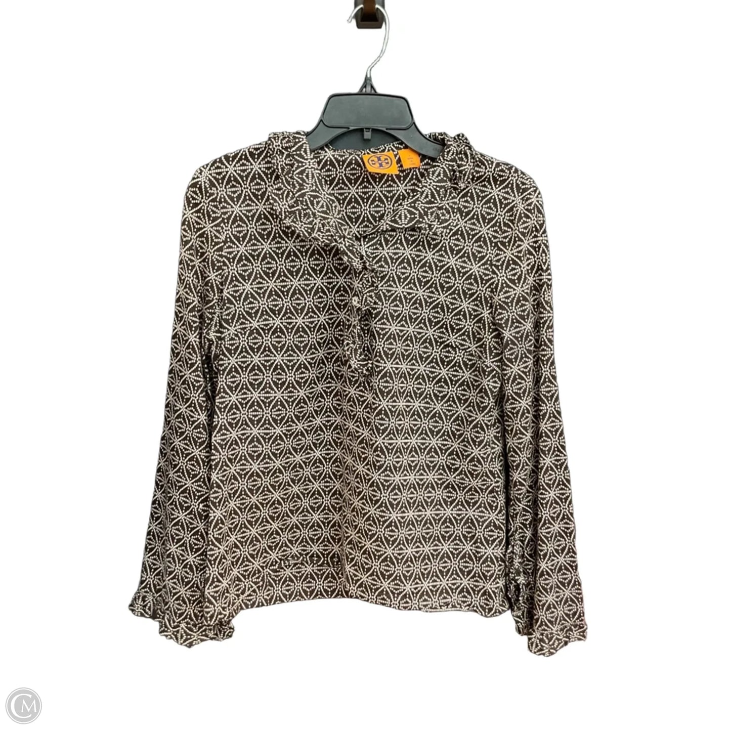 Top Long Sleeve Designer By Tory Burch In Brown, Size: S