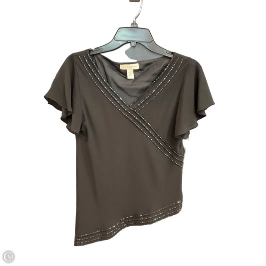 Top Short Sleeve By Amanda Smith In Black, Size: Mp