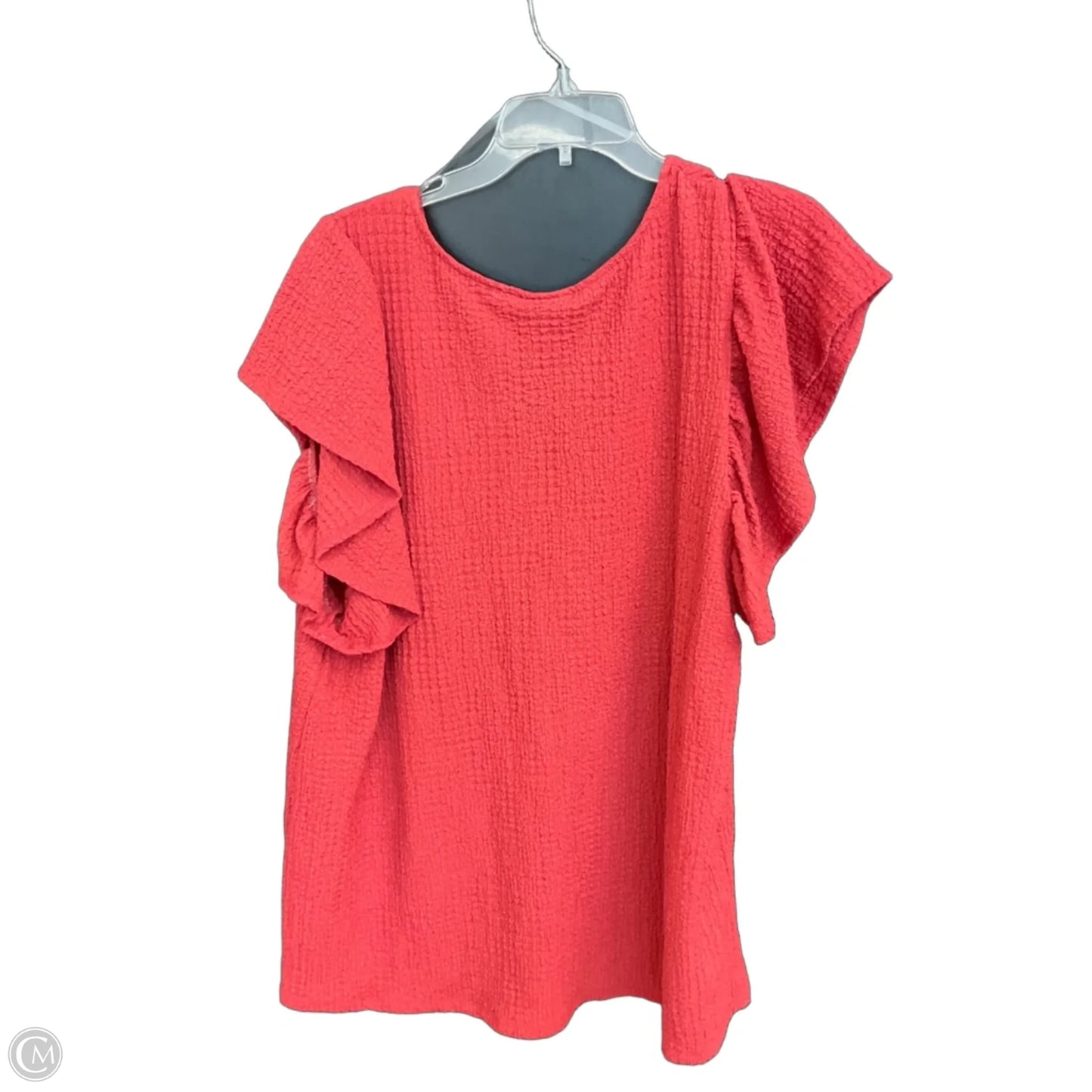 Top Short Sleeve By Ava & Viv In Red, Size: 2x