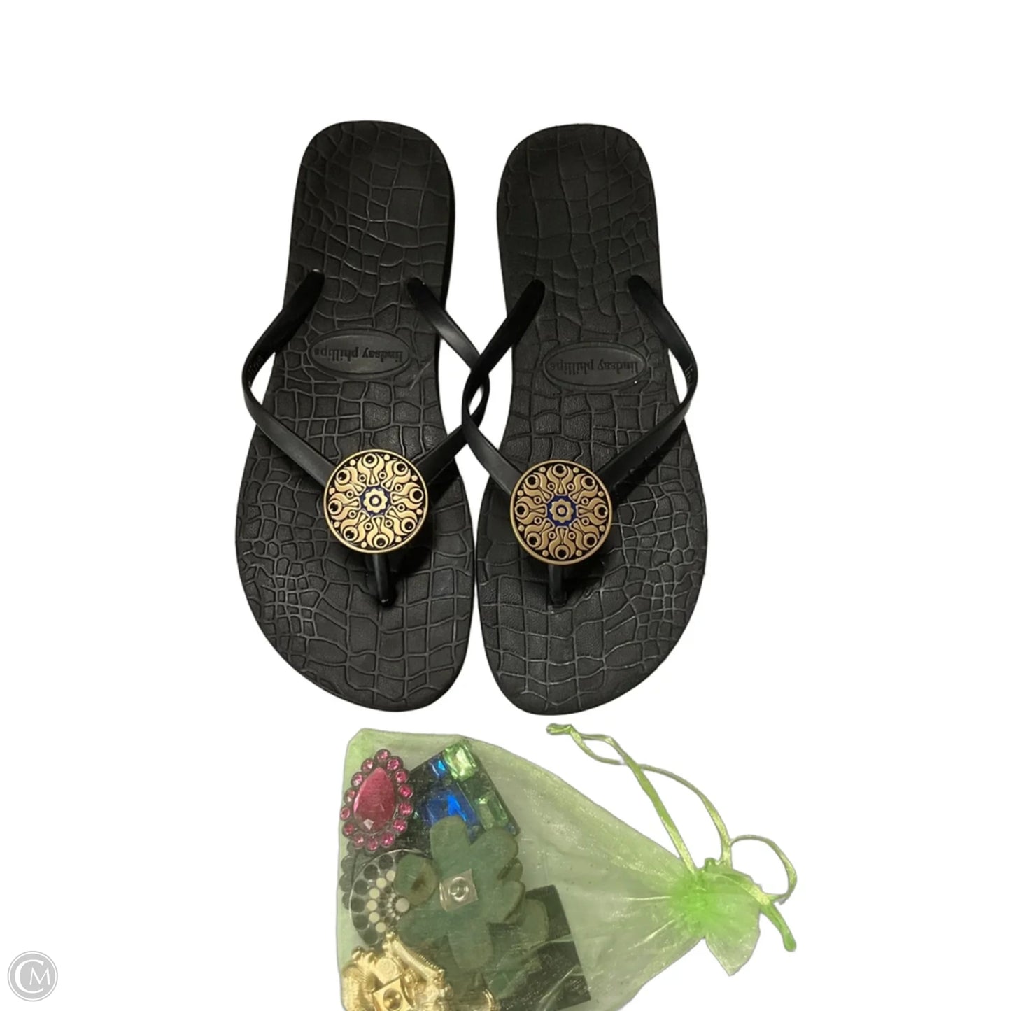 Sandals Flip Flops By Lindsay Phillips In Black, Size: 8