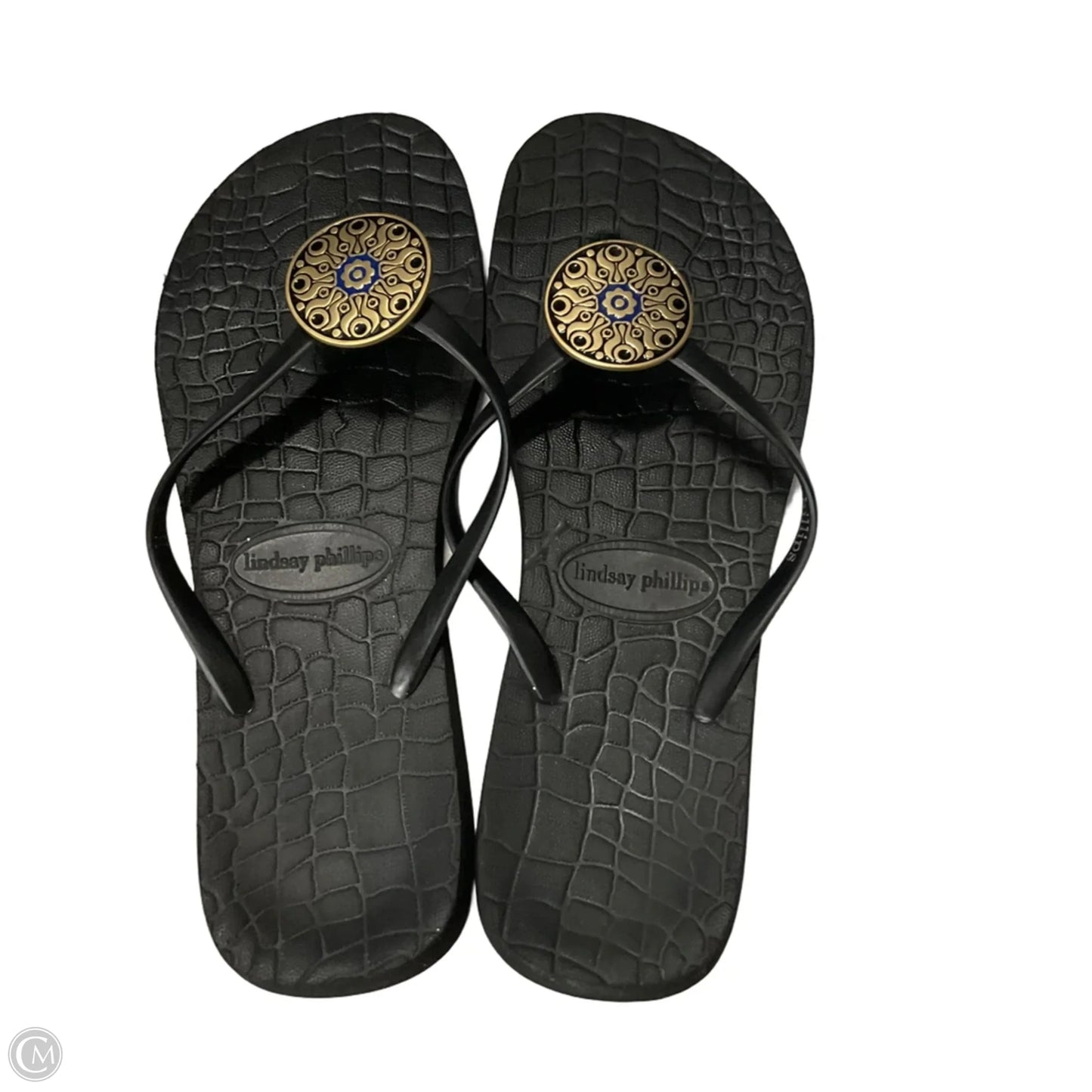 Sandals Flip Flops By Lindsay Phillips In Black, Size: 8
