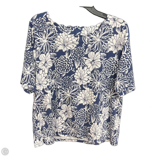Top Short Sleeve By Talbots In Blue, Size: Xl