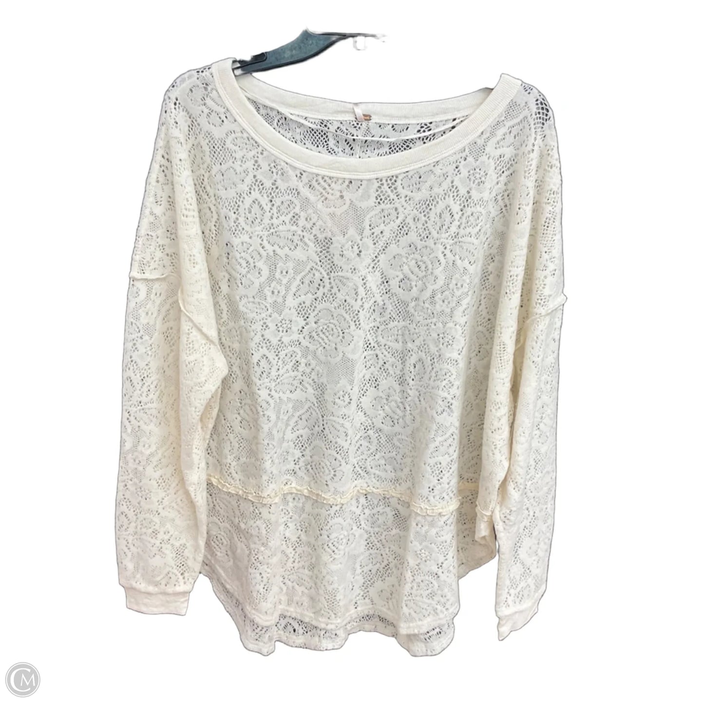 Top Long Sleeve By Free People In Cream, Size: L