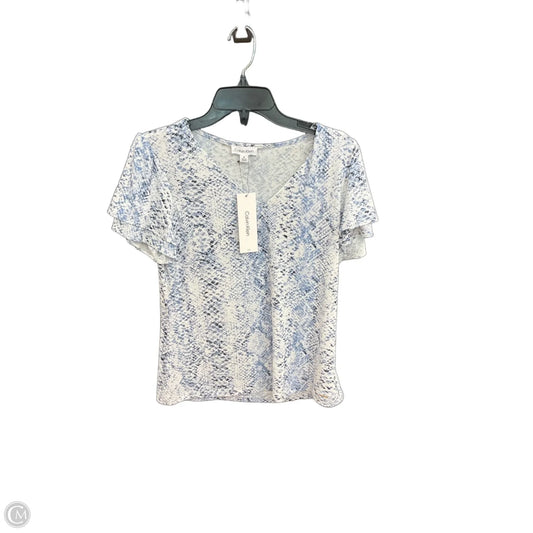 Top Short Sleeve By Calvin Klein In Blue, Size: M