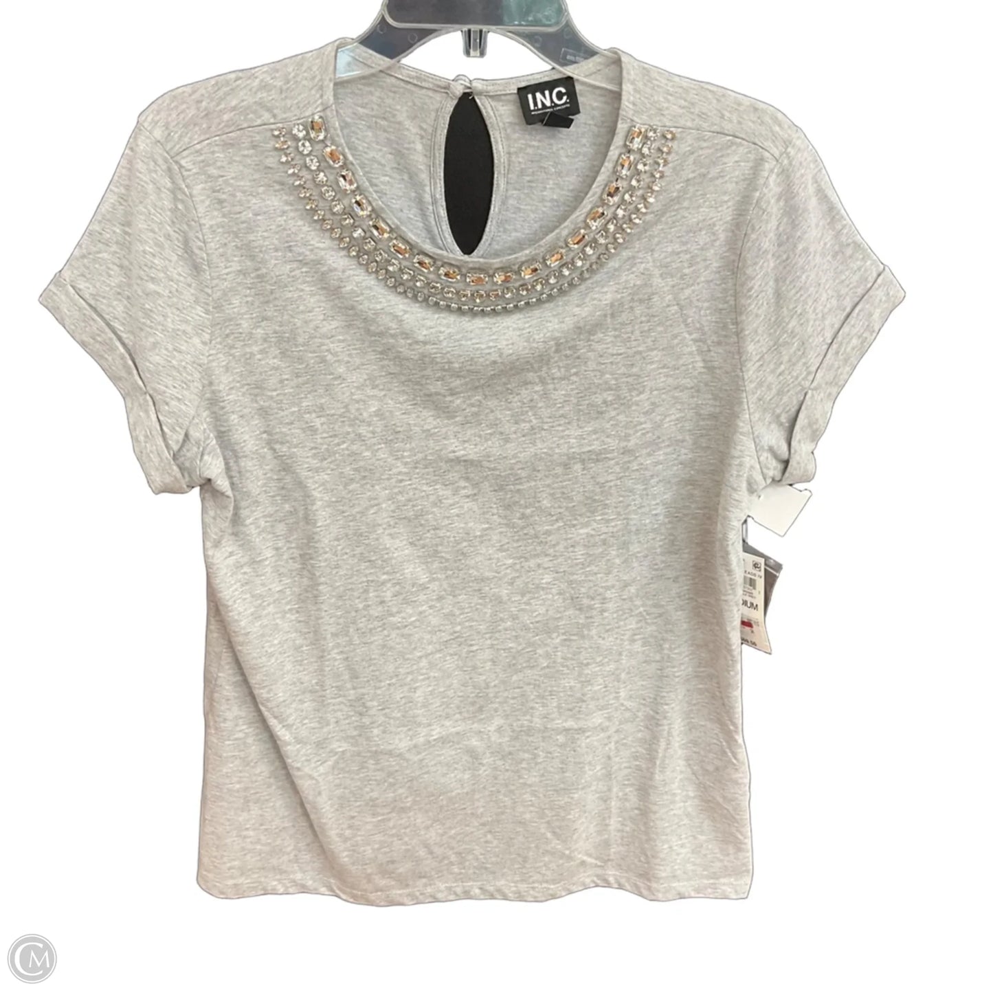 Top Short Sleeve By Inc In Grey, Size: M