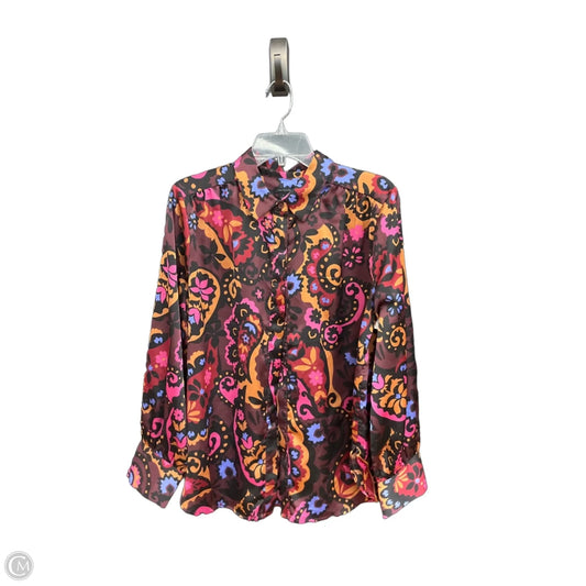 Top Long Sleeve By Ann Taylor In Multi-colored, Size: L