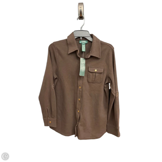 Blouse Long Sleeve By Lauren By Ralph Lauren In Brown, Size: Sp