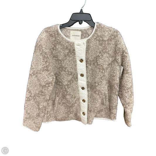 Jacket Faux Fur & Sherpa By Lucky Brand In Tan & White, Size: M