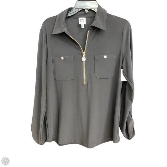 Top Long Sleeve By Anne Klein In Black, Size: M
