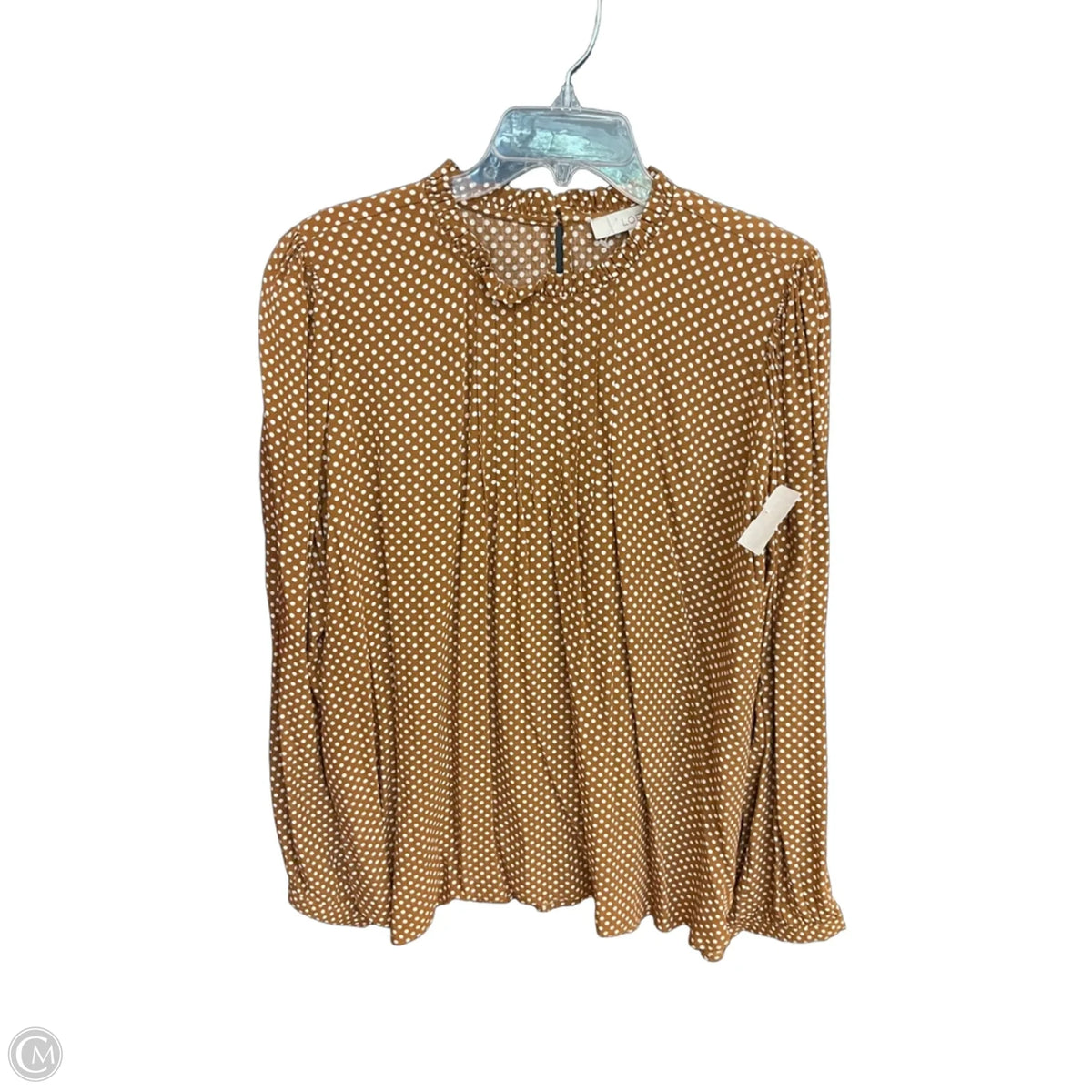 Top Long Sleeve By Loft In Polkadot Pattern, Size: L