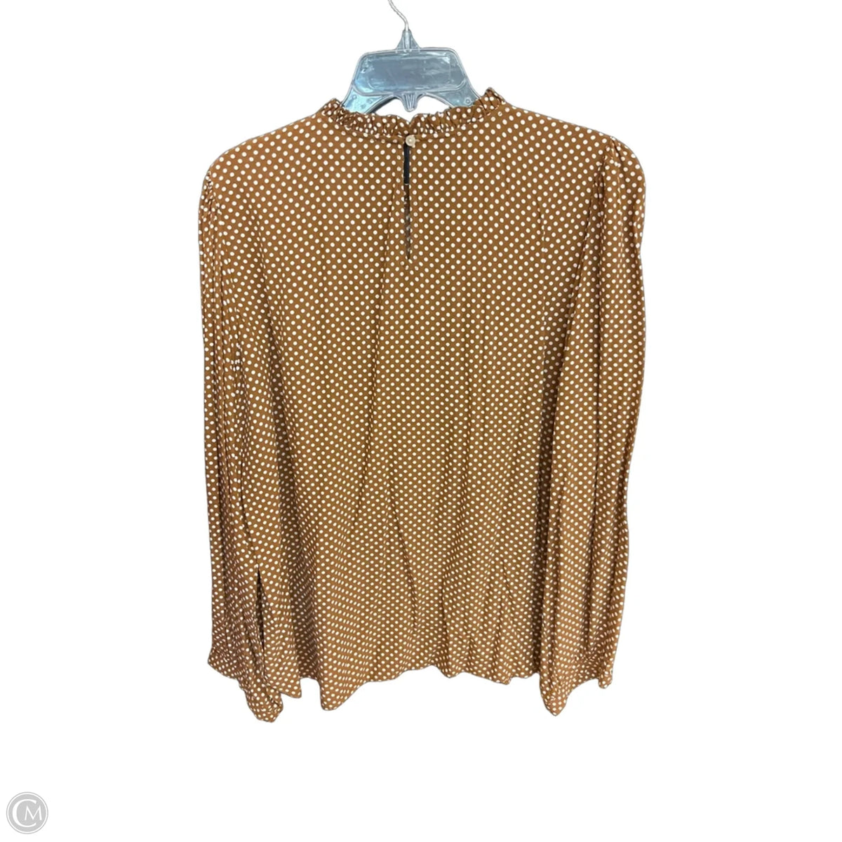 Top Long Sleeve By Loft In Polkadot Pattern, Size: L