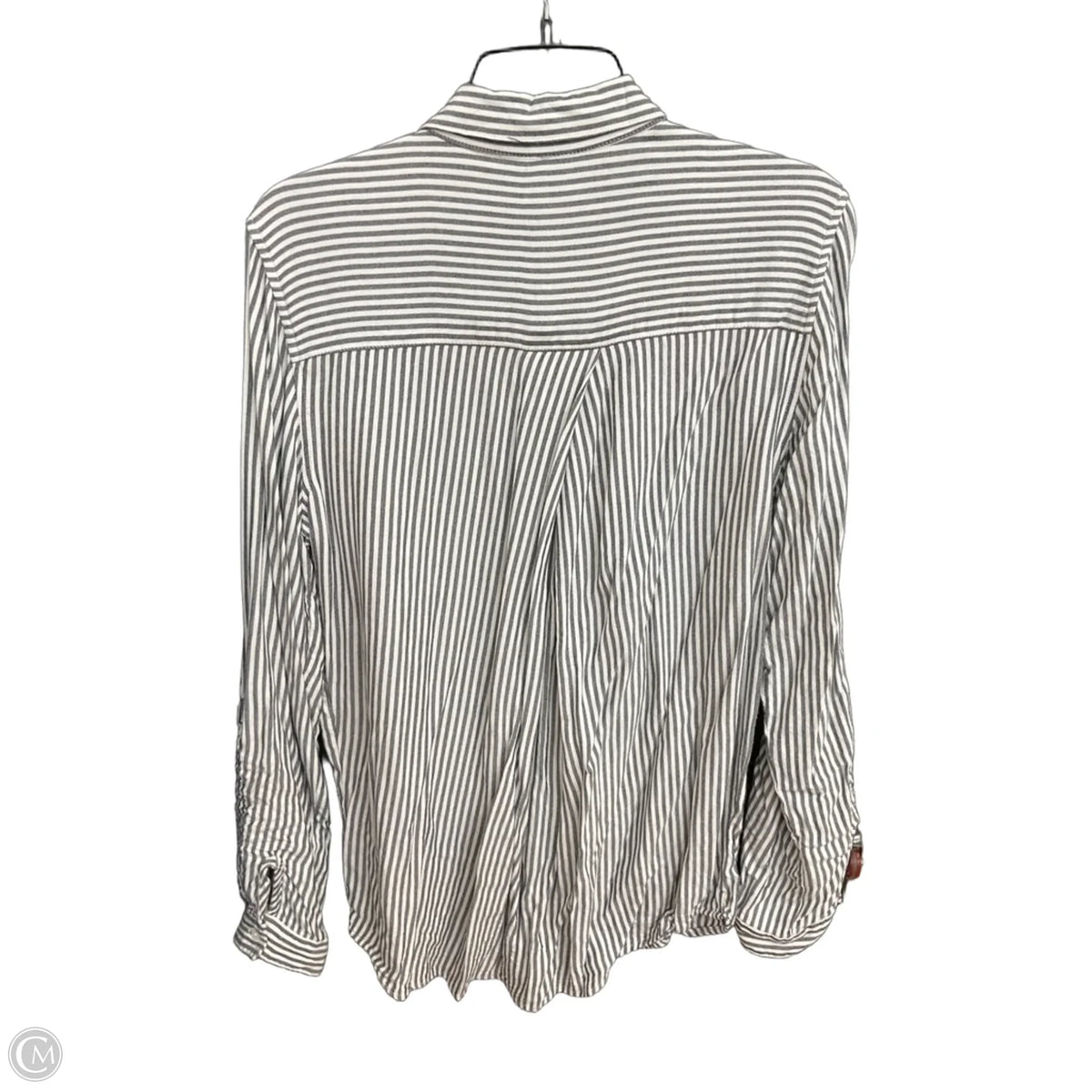 Blouse Long Sleeve By Thread And Supply In Striped Pattern, Size: L