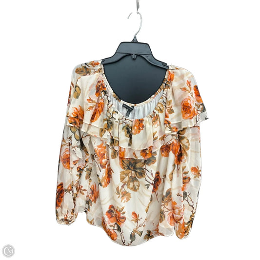 Top Long Sleeve By White House Black Market In Floral Print, Size: Xl
