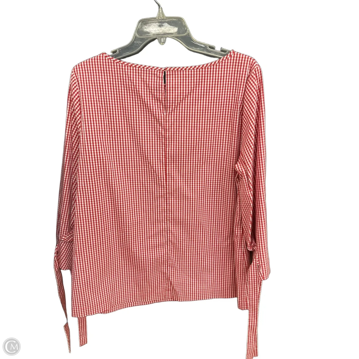 Top Long Sleeve Designer By Lafayette 148 In Checkered Pattern, Size: L