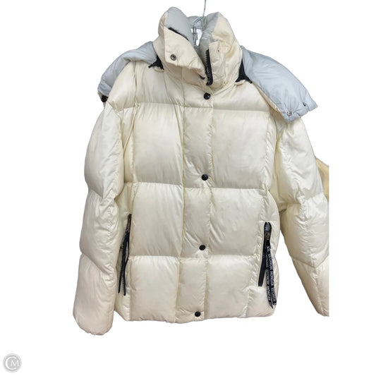 Coat Luxury Designer By Moncler In Cream, Size: Xs
