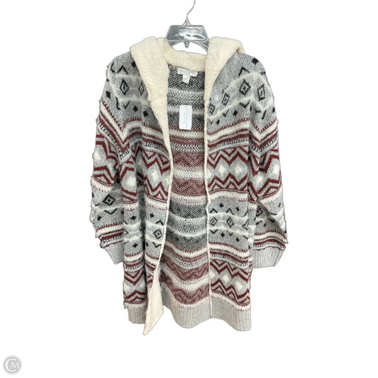 Coat Faux Fur & Sherpa By Christopher And Banks In Grey & Red, Size: Xlp