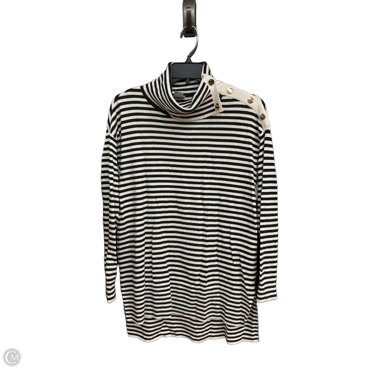 Top Long Sleeve By Chicos In Striped Pattern, Size: Xs