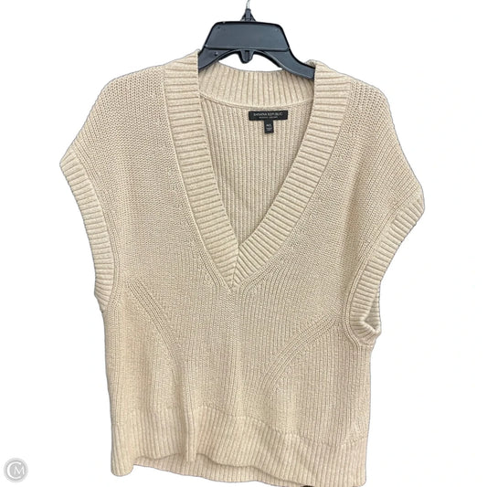 Vest Sweater By Banana Republic In Tan, Size: M