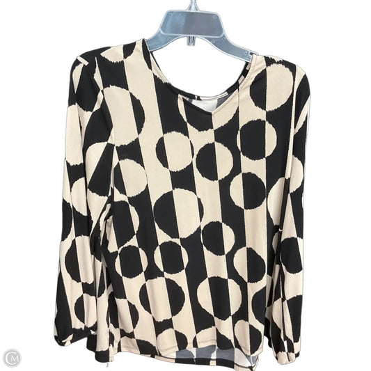Top Long Sleeve By Chicos In Black & Cream, Size: Xl