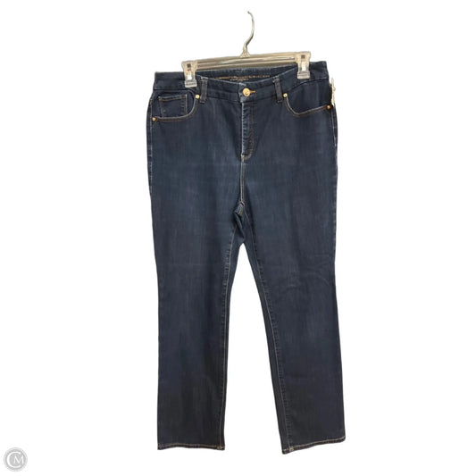 Jeans Straight By Chicos In Blue Denim, Size: 10