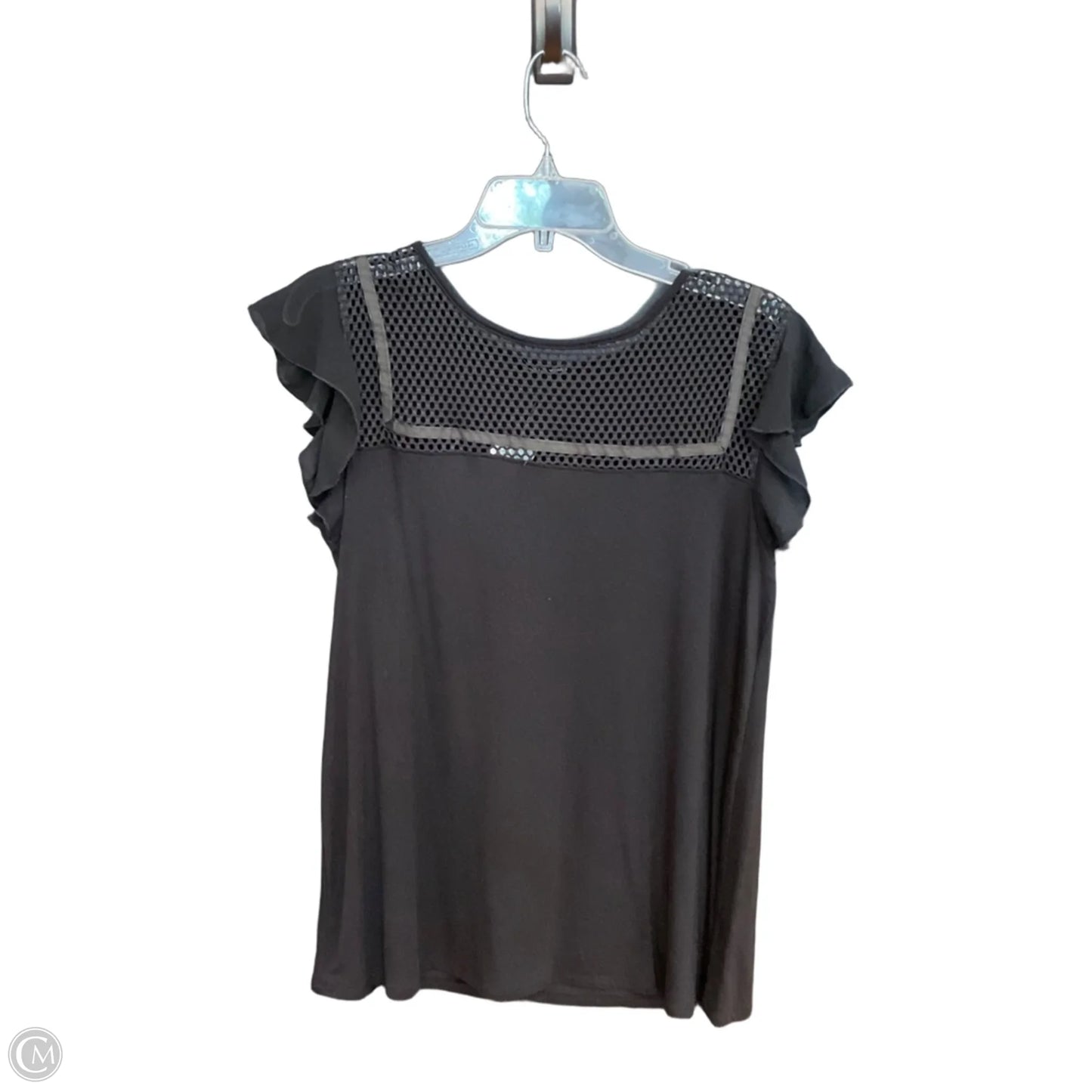 Top Short Sleeve By Cha Cha Vente In Black, Size: L