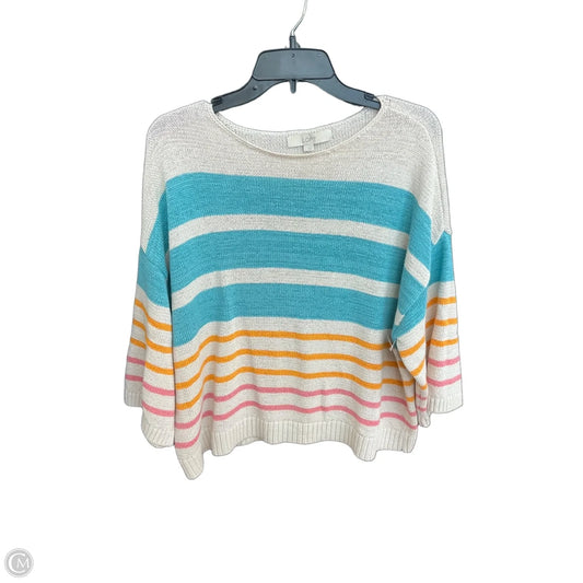 Sweater By Loft In Striped Pattern, Size: L
