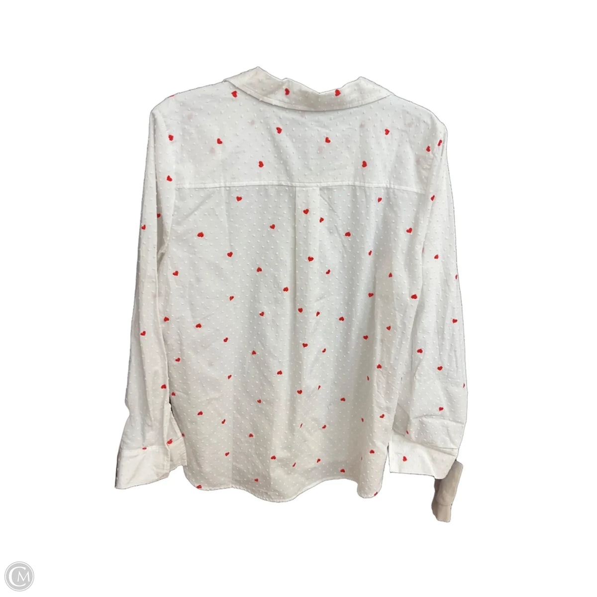 Blouse Long Sleeve By Loft In White, Size: L