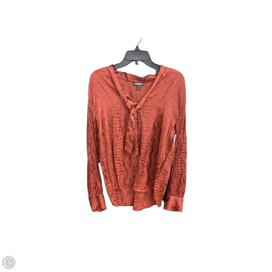 Top Long Sleeve By Express In Red, Size: L