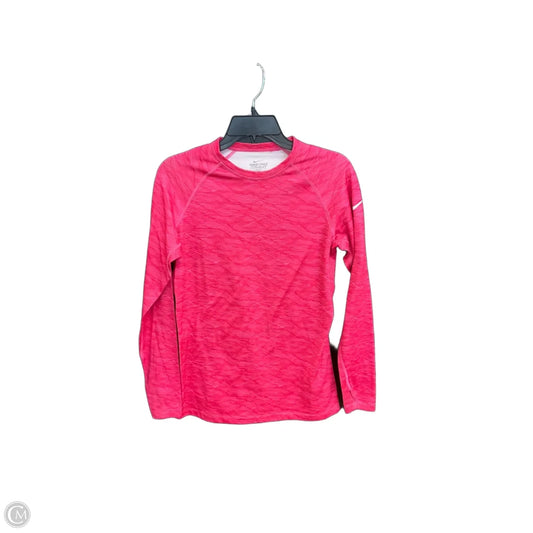 Athletic Top Long Sleeve Crewneck By Nike In Pink, Size: L