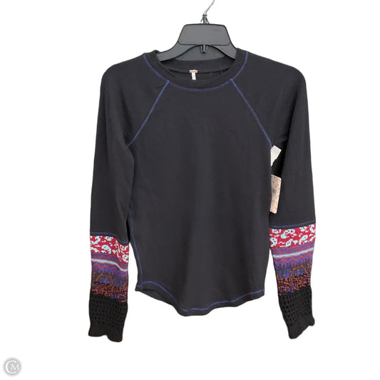Top Long Sleeve By Free People In Black, Size: Sp