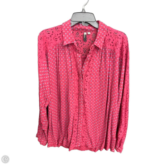 Blouse Long Sleeve By Kut In Red, Size: L