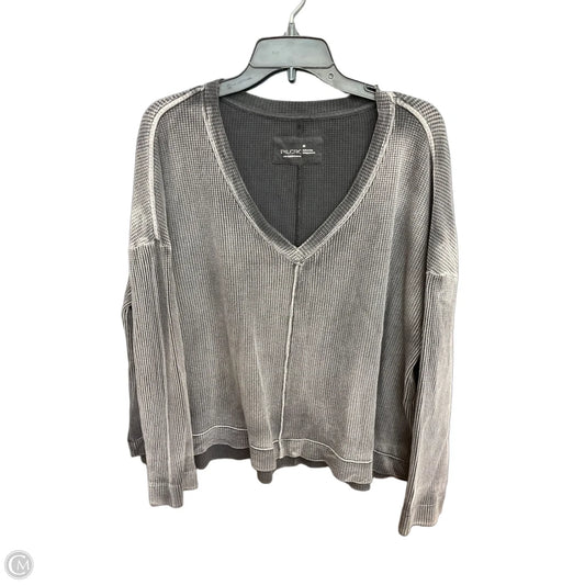 Top Long Sleeve By Pilcro In Grey, Size: M