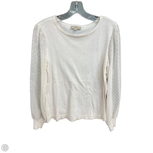 Top Long Sleeve By Loft In Cream, Size: Sp