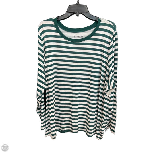 Top Long Sleeve By Torrid In Green & White, Size: 4