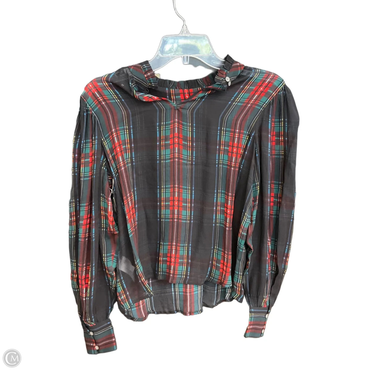 Top Long Sleeve By J. Crew In Plaid Pattern, Size: Xs